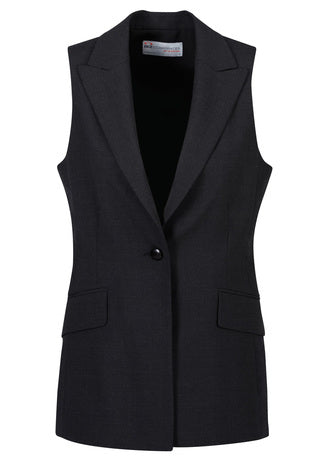 Biz Corporate Ladies longline Sleeveless Jacket (64014)-Clearance