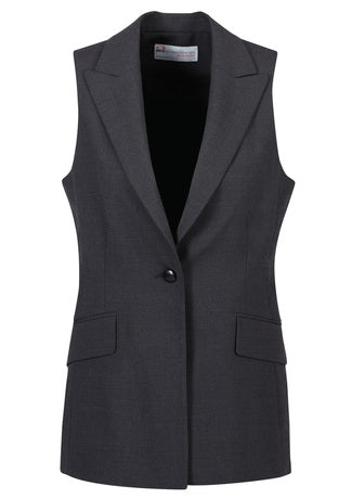 Biz Corporate Ladies longline Sleeveless Jacket (64014)-Clearance