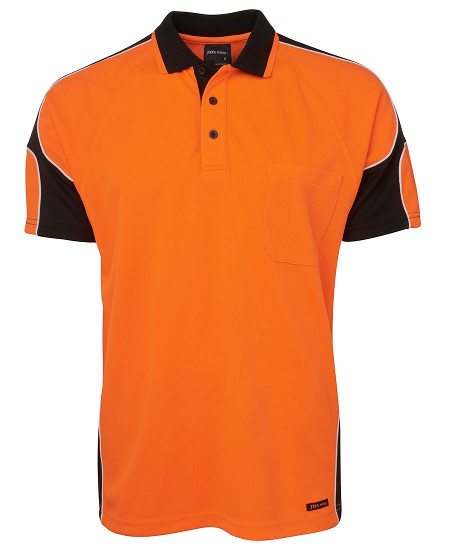 JB&#39;s Wear Hi Vis S/S Arm Panel Polo - Adults (6AP4S)