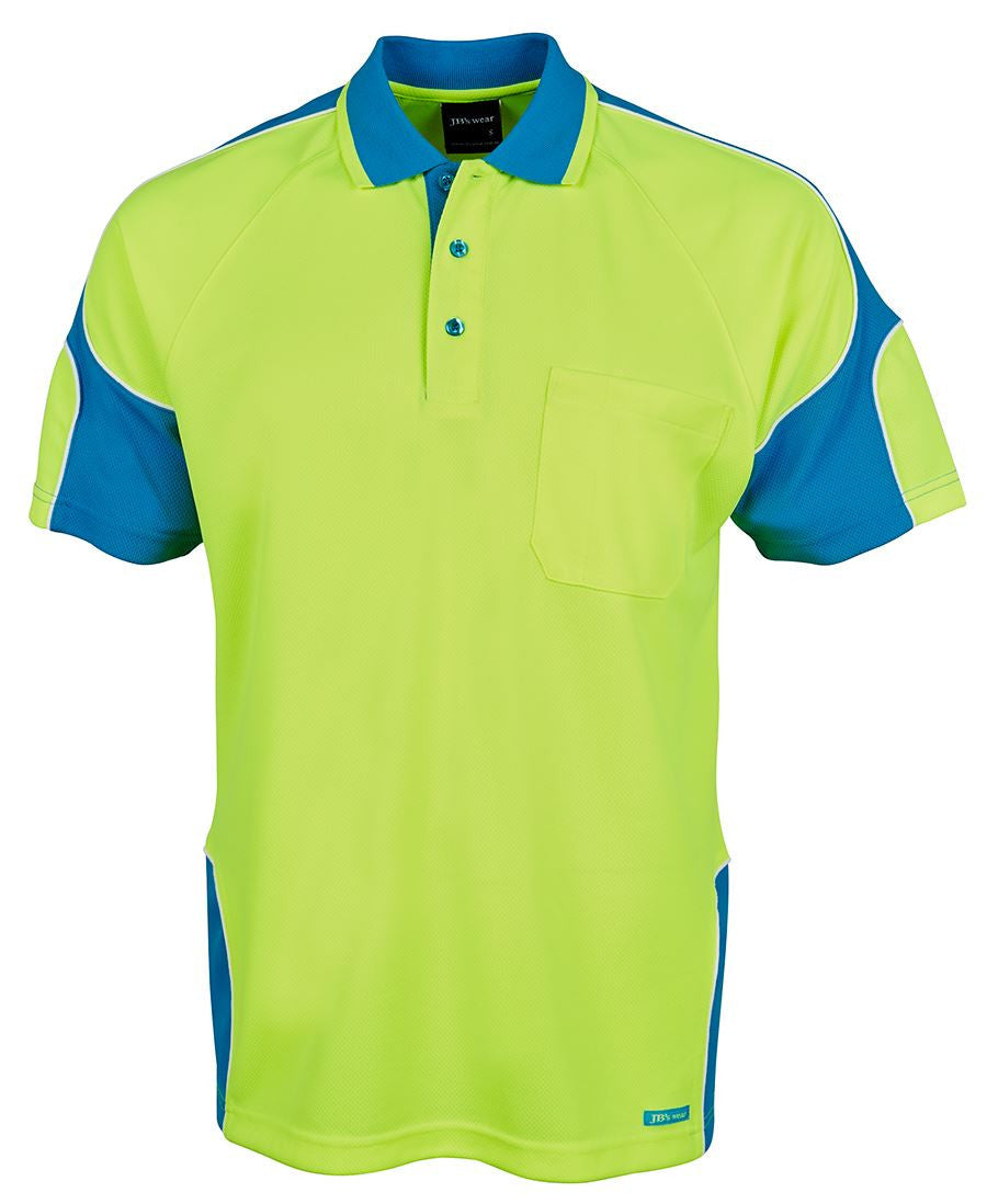 JB's Wear Hi Vis S/S Arm Panel Polo - Adults (6AP4S)