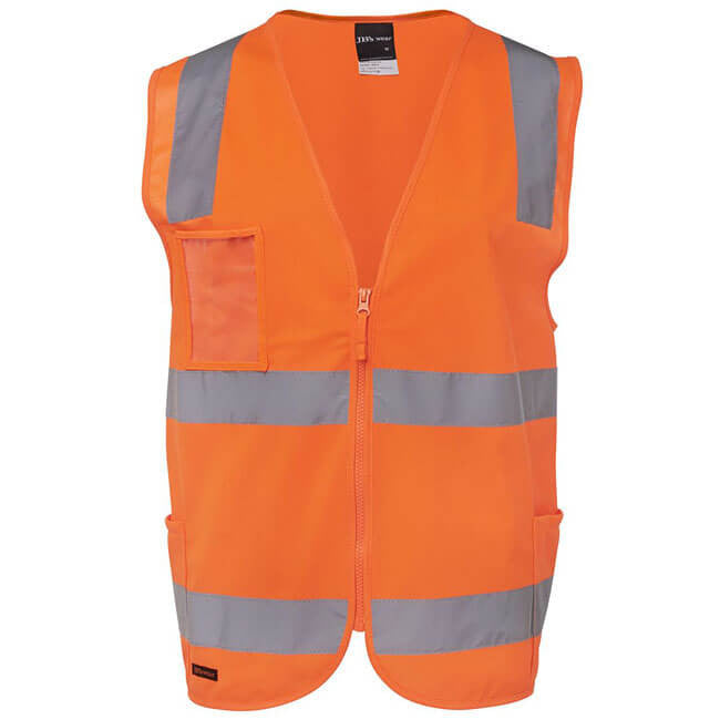 JB&#39;s Wear HI VIS (D+N) Zip Safety Vest (6DNSZ)