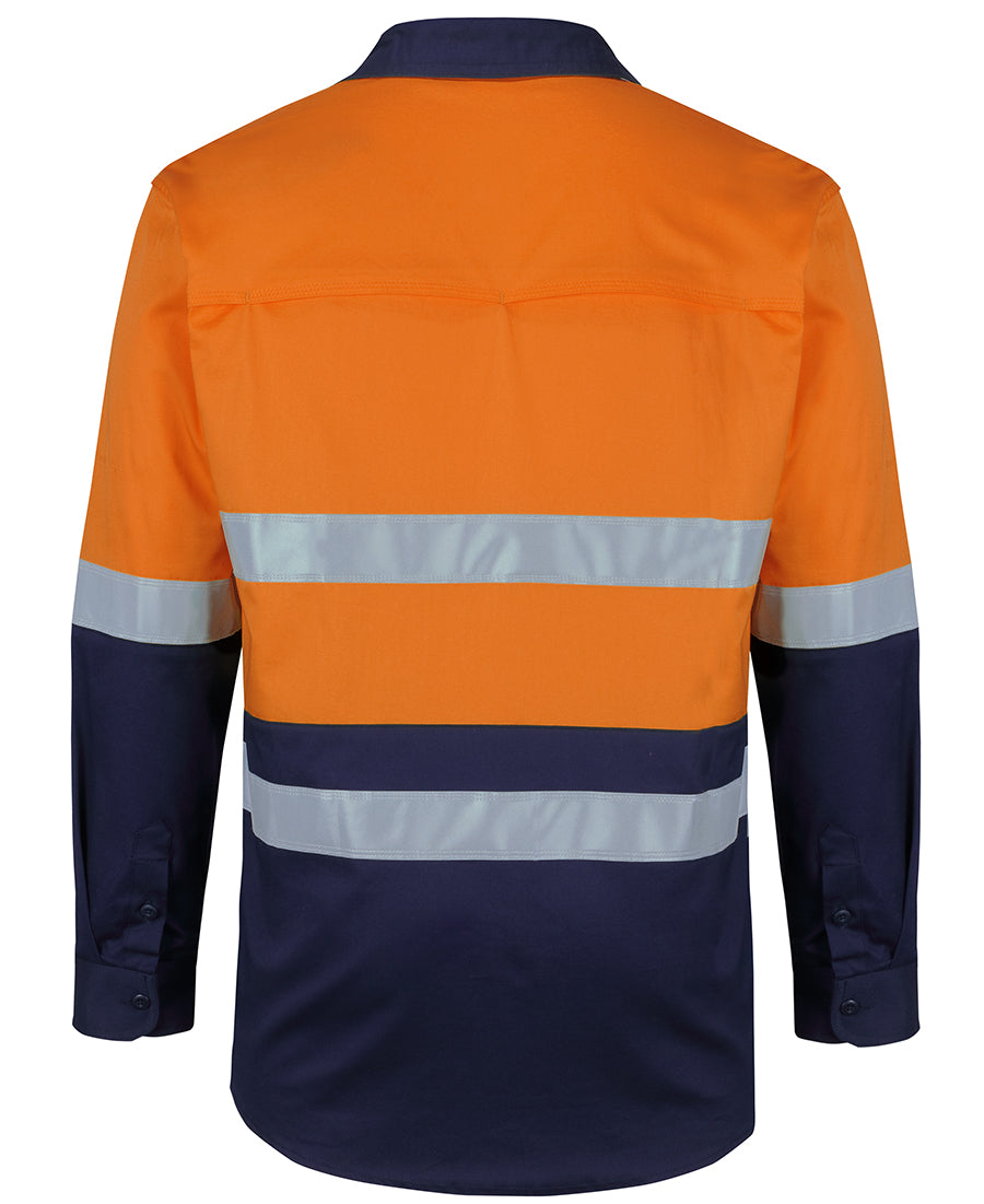 JB's Wear Hi Vis (D+N) L/S Stretch Work Shirt With Tape (6DSWL)