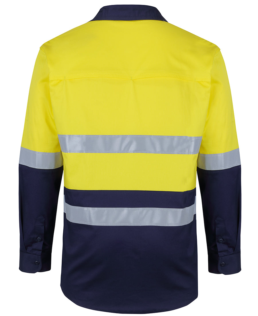 JB's Wear Hi Vis (D+N) L/S Stretch Work Shirt With Tape (6DSWL)