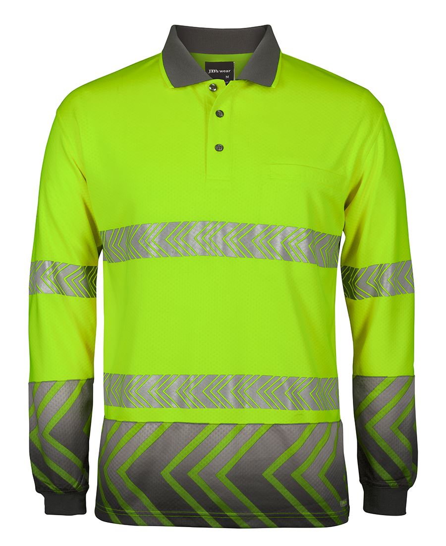 JB&#39;s Wear Hi Vis L/S Arrow Sub Polo With Segmented Tape (6HAL)