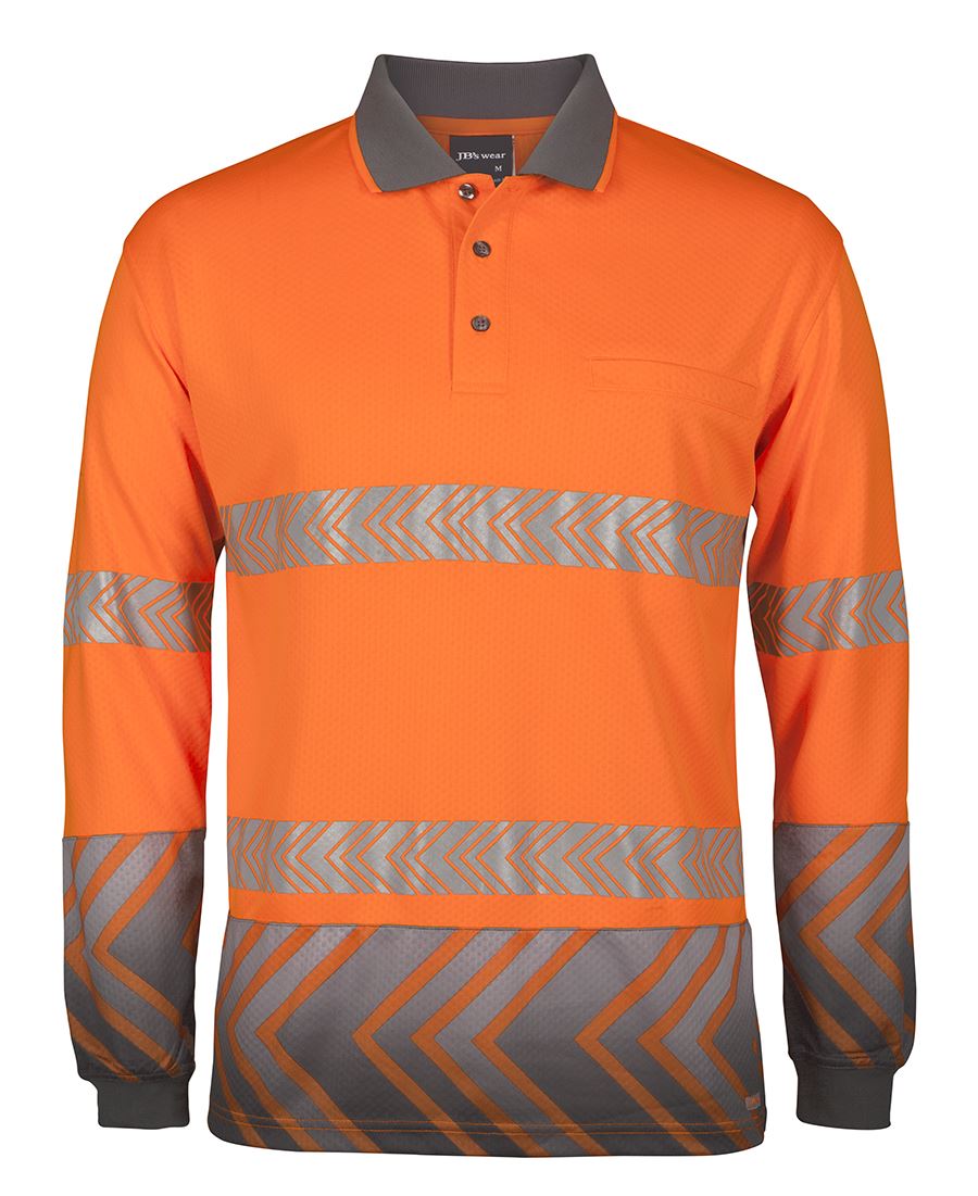 JB&#39;s Wear Hi Vis L/S Arrow Sub Polo With Segmented Tape (6HAL)