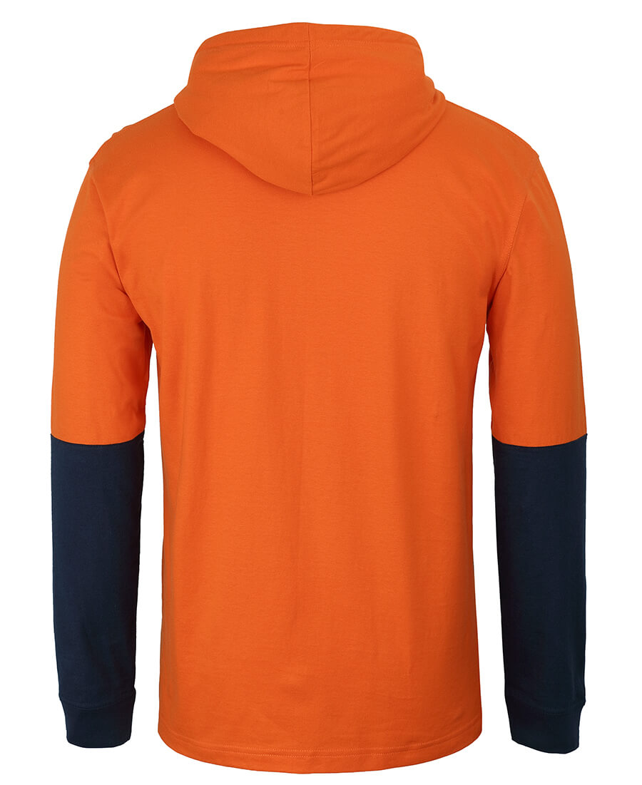 JB&#39;s Wear Hi Vis L/S Cotton Tee With Hood (6HCTL)