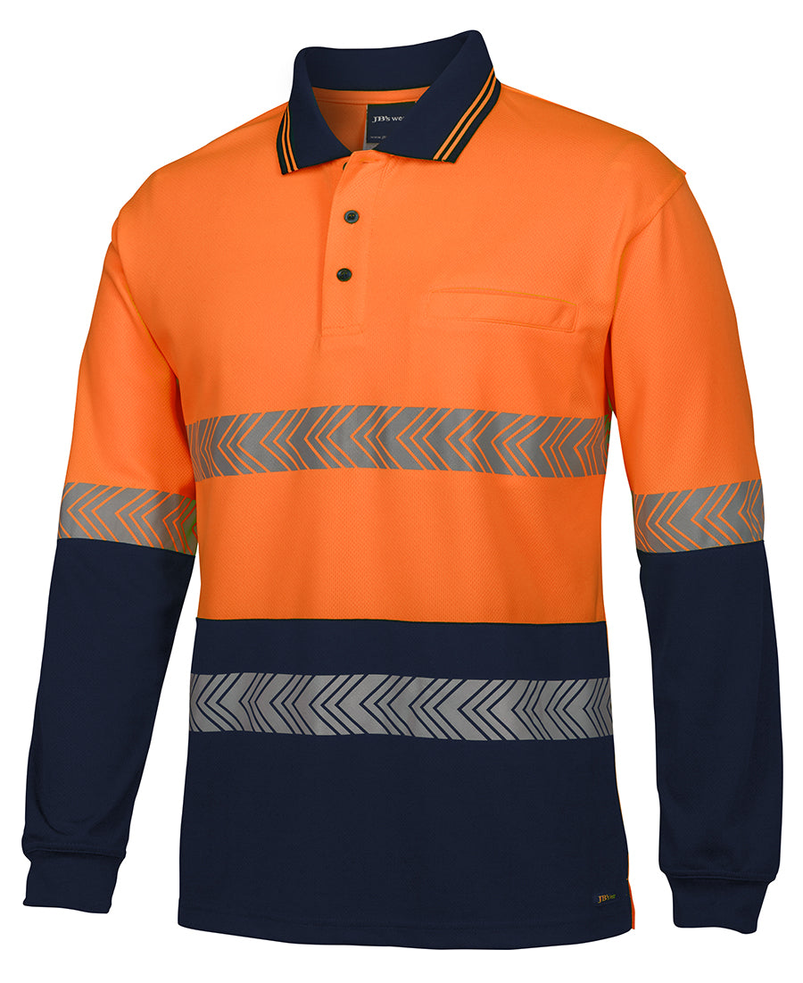 JB&#39;s Wear Hi Vis L/S Segmented Tape Polo (6HLST)
