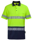 JB's Wear Hi Vis (D+N) Cotton Back S/S Segmented Tape Polo (6HMSS)