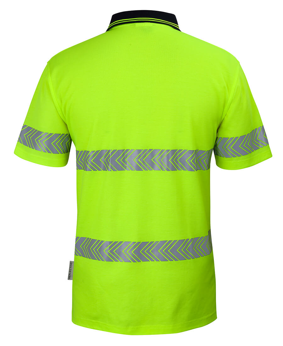 JB&#39;s Wear Hi Vis (D+N) Cotton Back S/S Segmented Tape Polo (6HMSS)