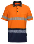 JB's Wear Hi Vis (D+N) Cotton Back S/S Segmented Tape Polo (6HMSS)