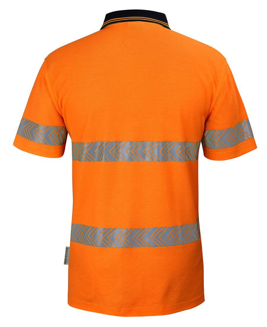 JB&#39;s Wear Hi Vis (D+N) Cotton Back S/S Segmented Tape Polo (6HMSS)