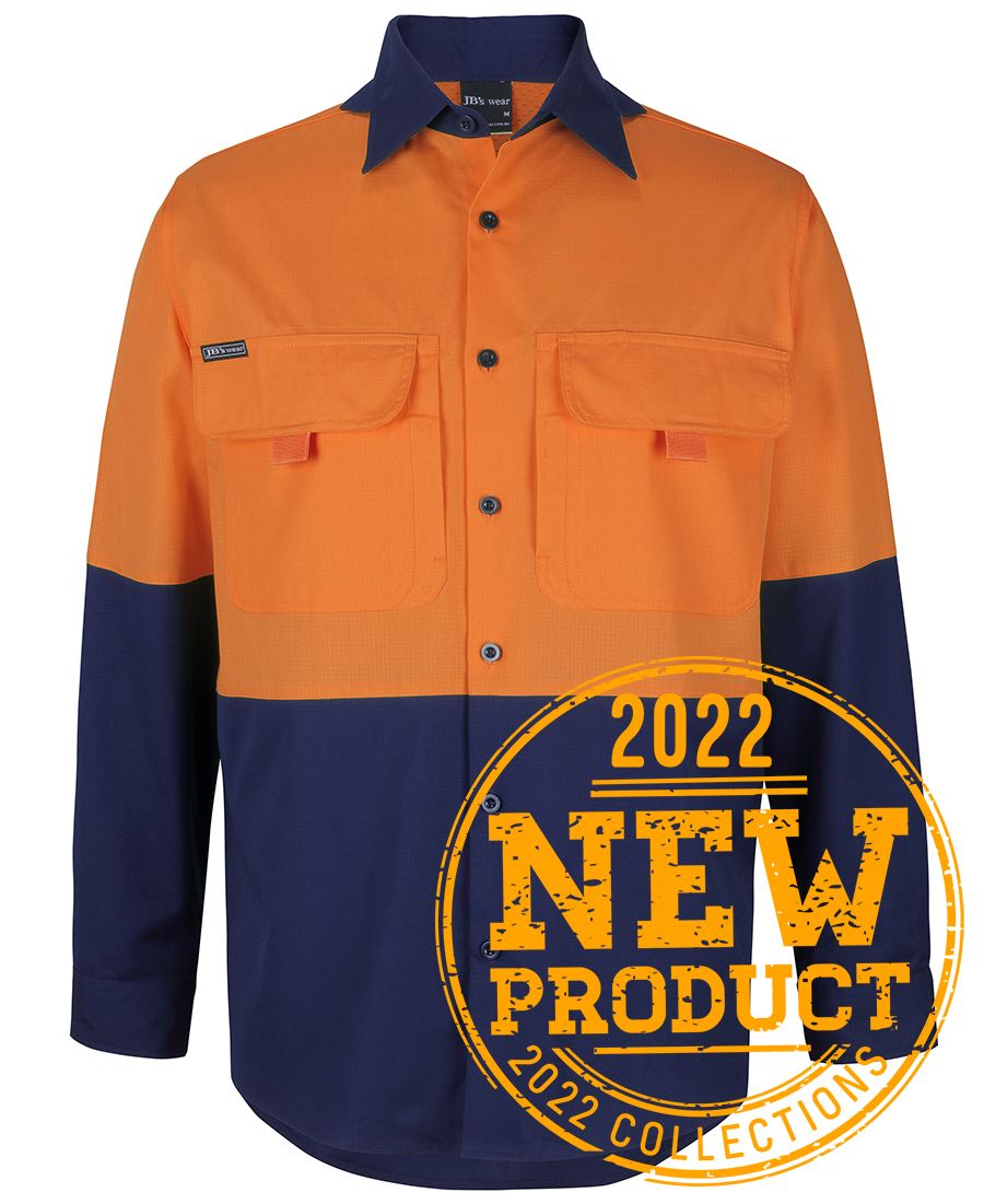 JB's Wear Hi Vis Ripstop L/S Fishing Shirt (6HNRL)