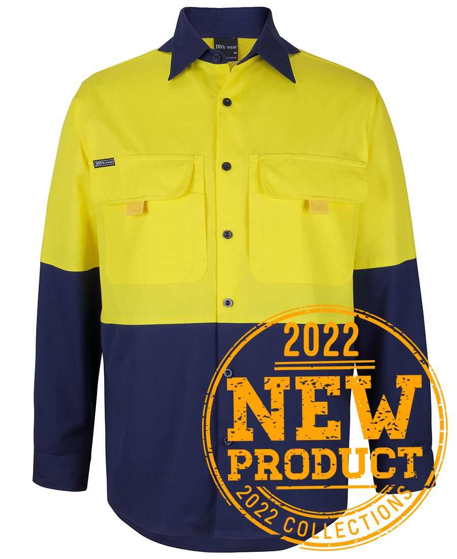 JB's Wear Hi Vis Ripstop L/S Fishing Shirt (6HNRL)