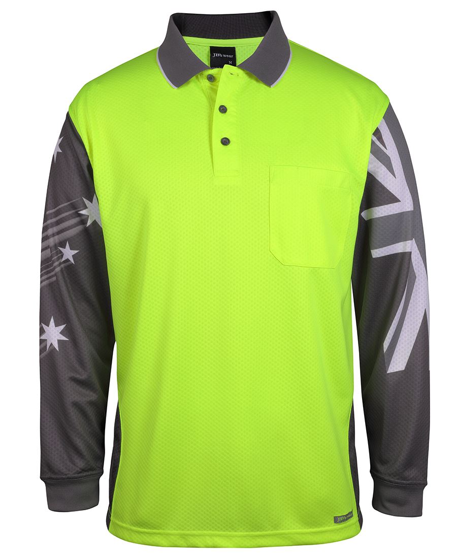 JB&#39;s Wear Hi Vis L/S Southern Cross Polo (6HSCL)