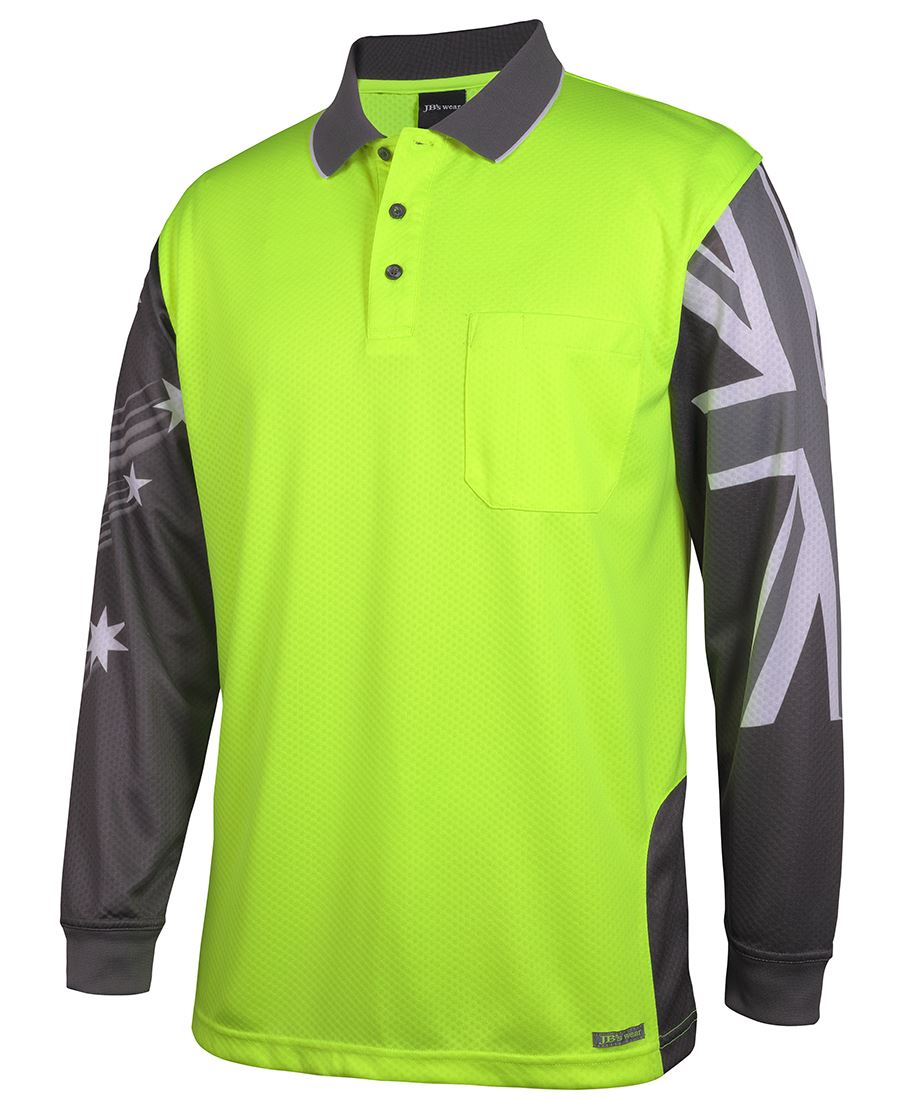 JB&#39;s Wear Hi Vis L/S Southern Cross Polo (6HSCL)