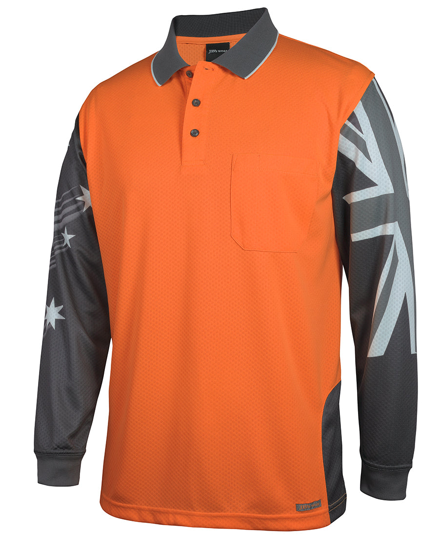 JB&#39;s Wear Hi Vis L/S Southern Cross Polo (6HSCL)