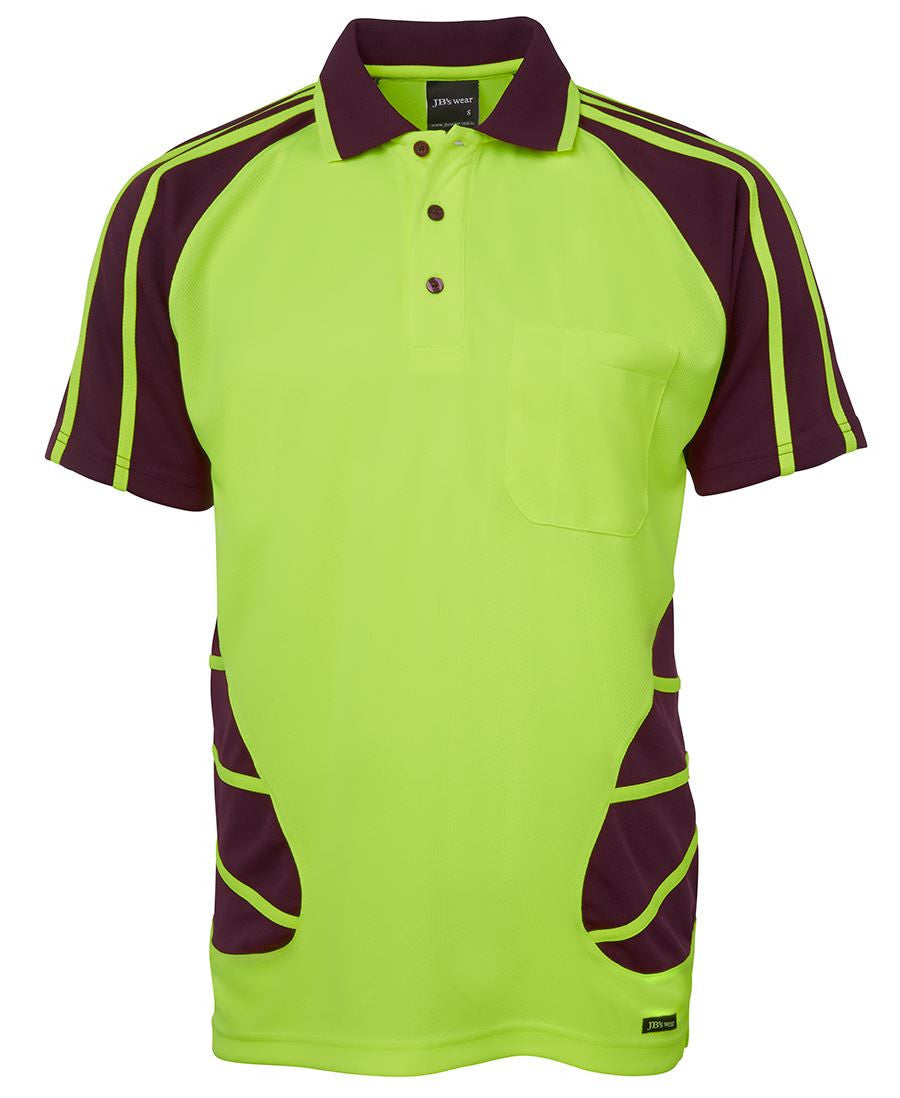 JB&#39;s Wear Hi Vis Short Sleeve Spider Polo - Adults (6HSP)