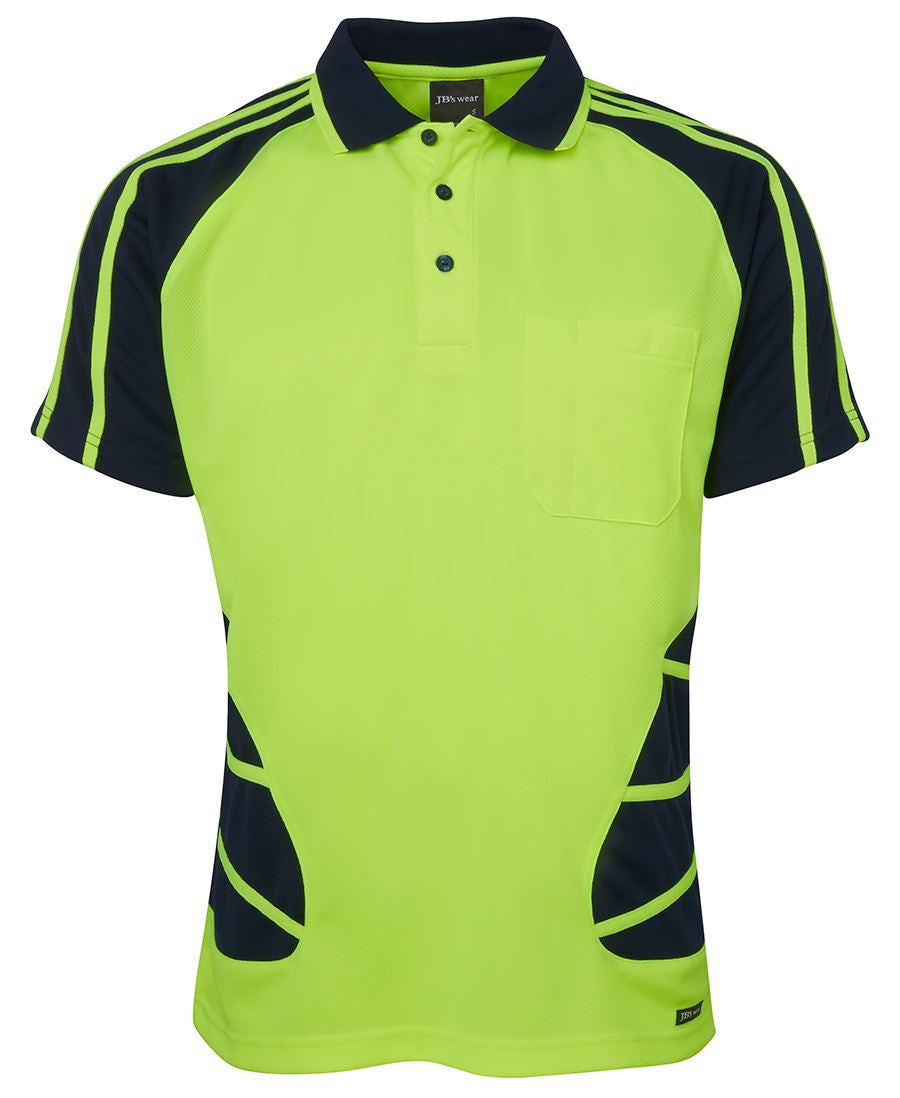 JB&#39;s Wear Hi Vis Short Sleeve Spider Polo - Adults (6HSP)