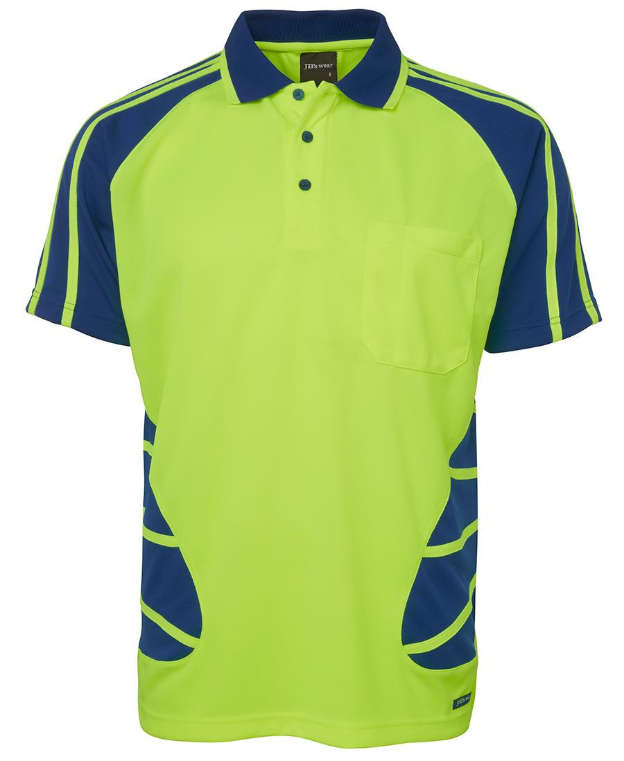 JB&#39;s Wear Hi Vis Short Sleeve Spider Polo - Adults (6HSP)