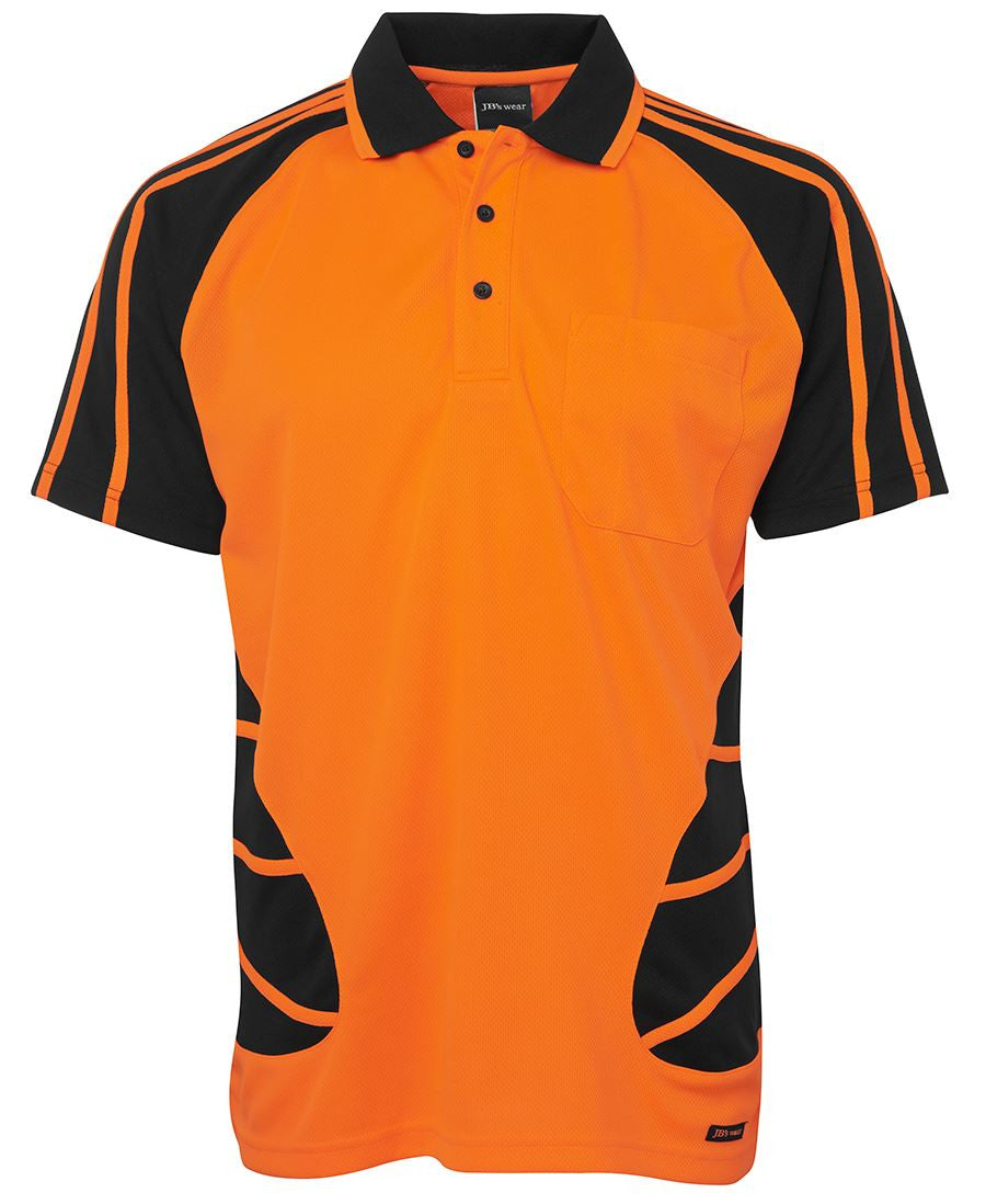 JB&#39;s Wear Hi Vis Short Sleeve Spider Polo - Adults (6HSP)