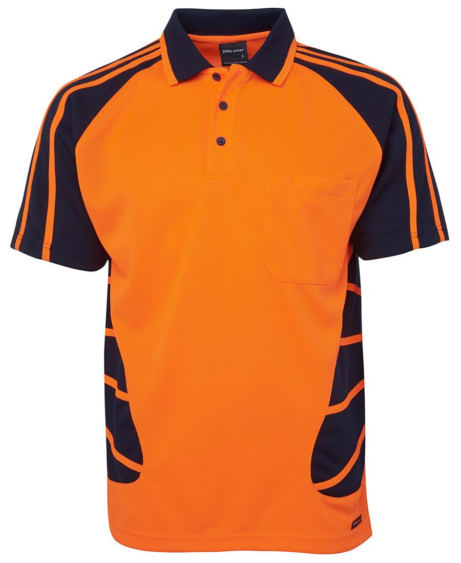JB&#39;s Wear Hi Vis Short Sleeve Spider Polo - Adults (6HSP)
