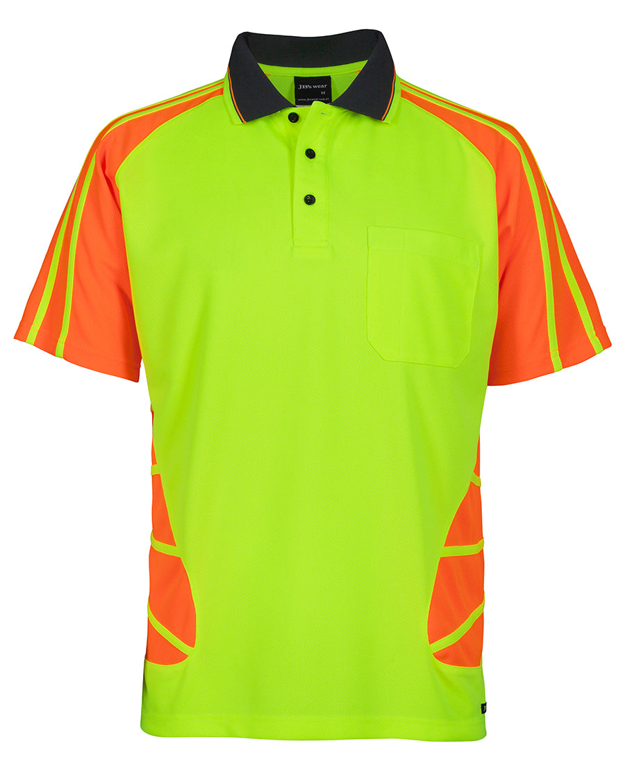 JB's Wear Hi Vis Short Sleeve Spider Polo - Adults (6HSP)