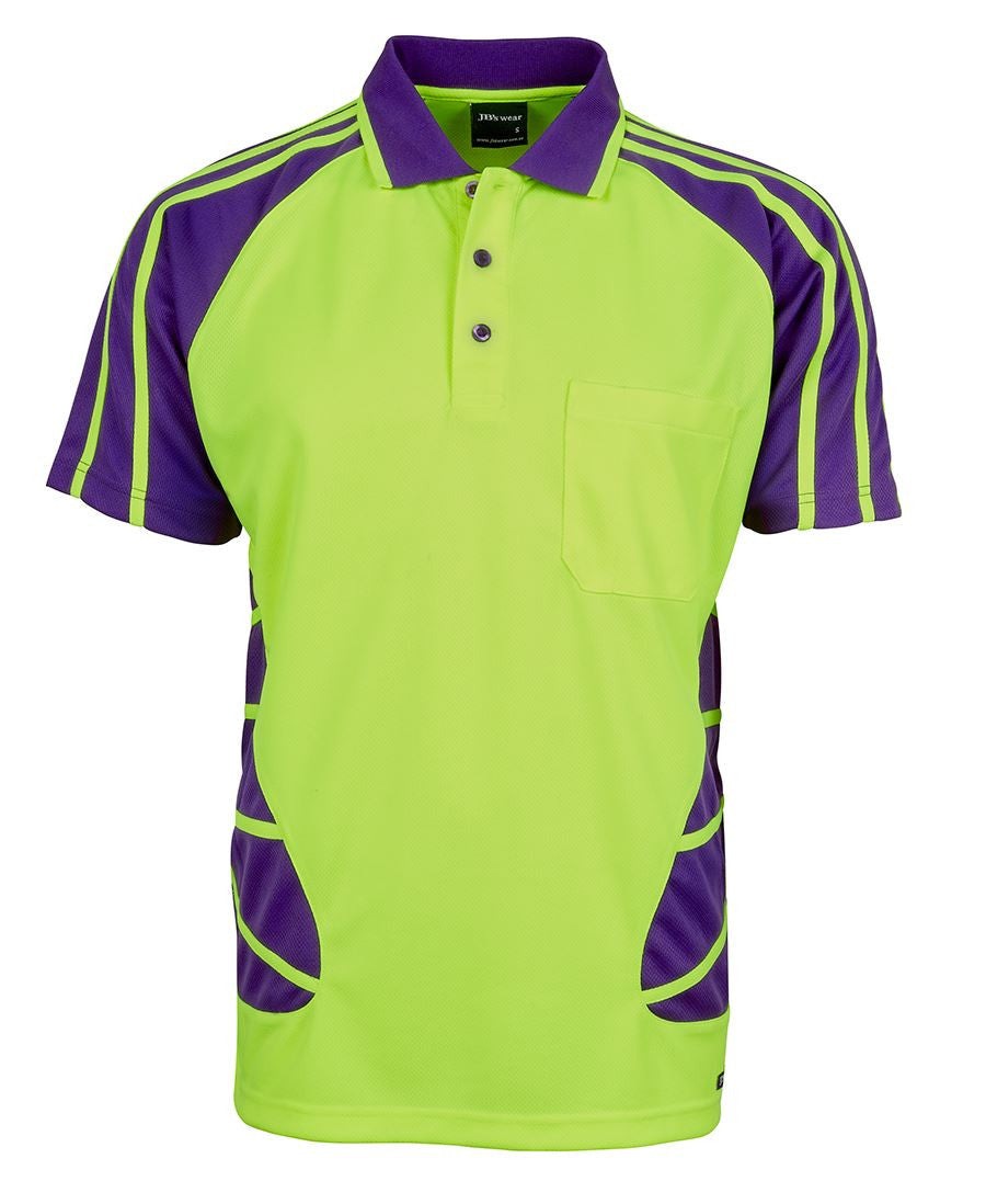 JB's Wear Hi Vis Short Sleeve Spider Polo - Adults (6HSP)