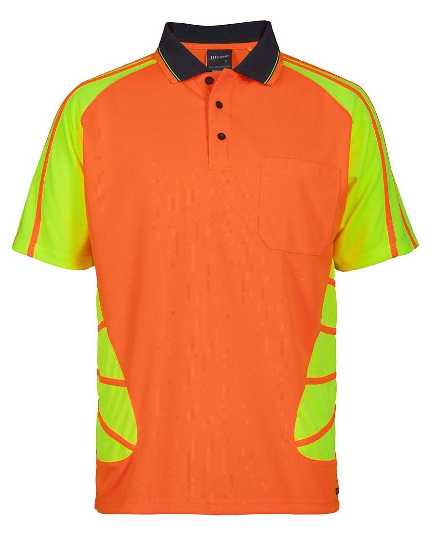 JB's Wear Hi Vis Short Sleeve Spider Polo - Adults (6HSP)