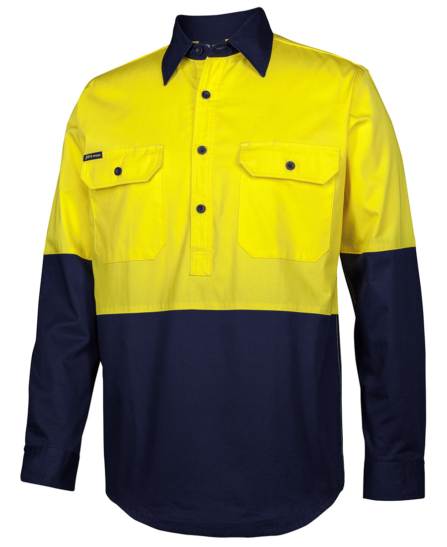 JB's Wear Hi Vis Close Front L/S 150G Work Shirt (6HVCS)