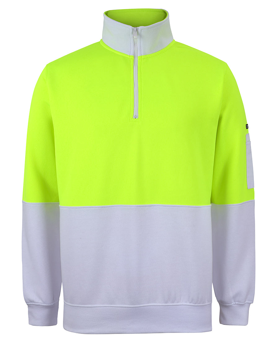 JB's Wear Hi Vis 1/2 Zip Fleecy Sweat - Adults (6HVFH)