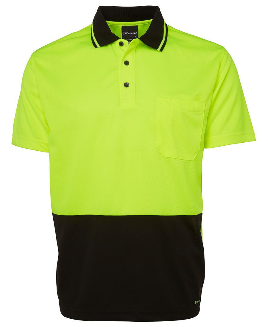 JB&#39;s Wear Adults Hi Vis Non Cuff Traditional Polo 1st (6HVNC)