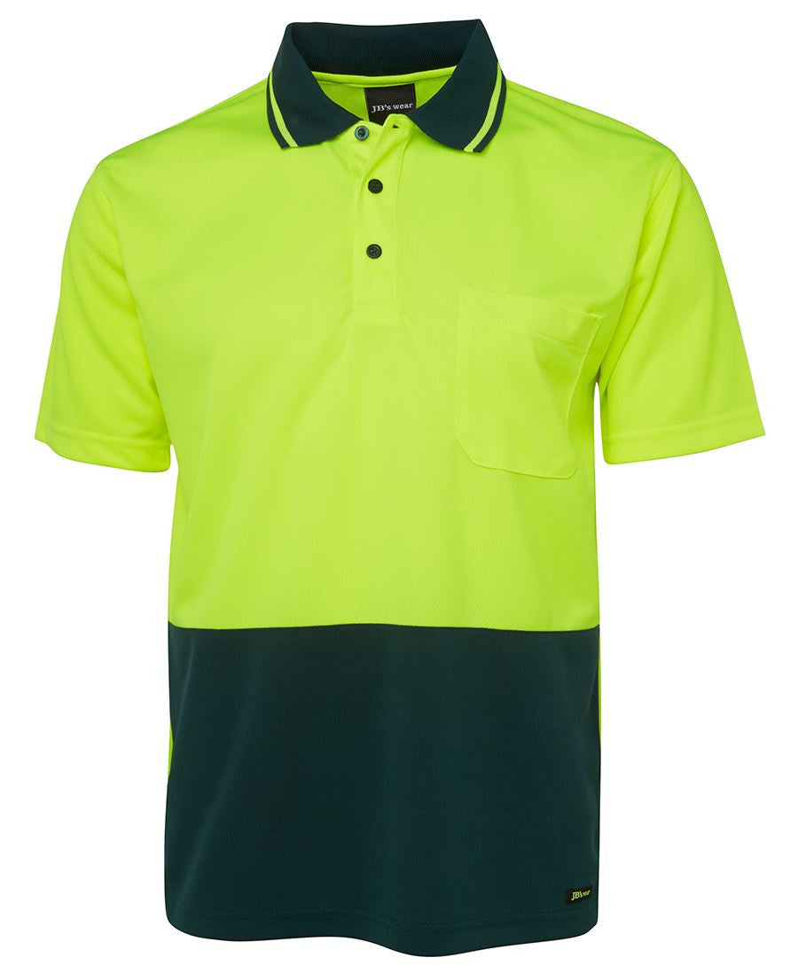 JB&#39;s Wear Adults Hi Vis Non Cuff Traditional Polo 1st (6HVNC)