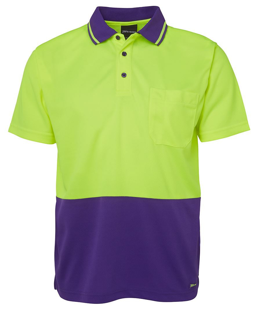 JB&#39;s Wear Adults Hi Vis Non Cuff Traditional Polo 1st (6HVNC)