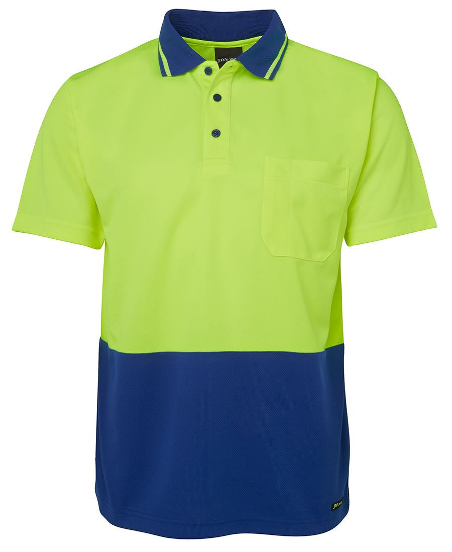 JB&#39;s Wear Adults Hi Vis Non Cuff Traditional Polo 1st (6HVNC)