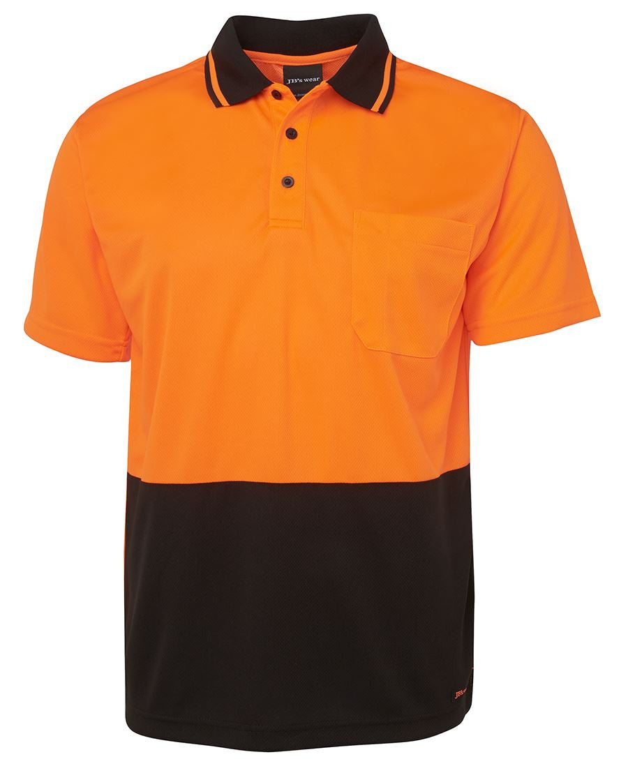 JB&#39;s Wear Adults Hi Vis Non Cuff Traditional Polo 1st (6HVNC)