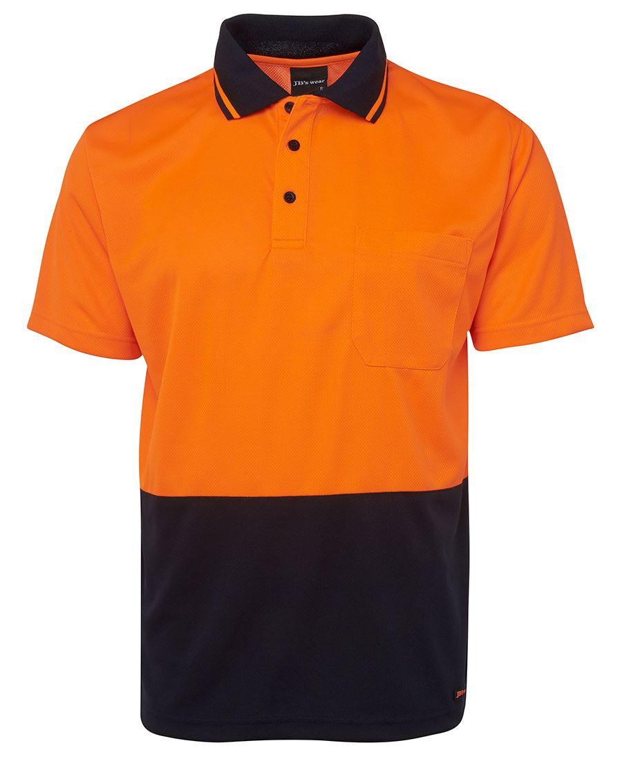 JB&#39;s Wear Adults Hi Vis Non Cuff Traditional Polo 1st (6HVNC)