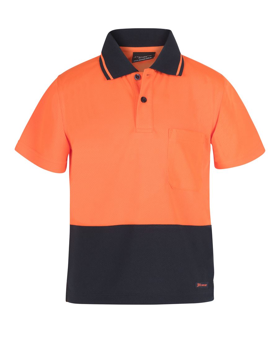 JB&#39;s Wear Kids Hi Vis Non Cuff Traditional Polo (6HVNC)