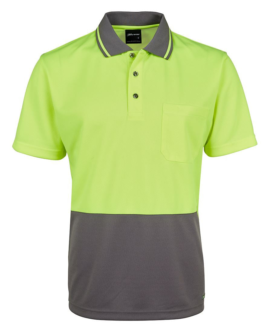 JB's Wear Adults Hi Vis Non Cuff Traditional Polo 1st (6HVNC)