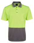 JB's Wear Adults Hi Vis Non Cuff Traditional Polo 1st (6HVNC)