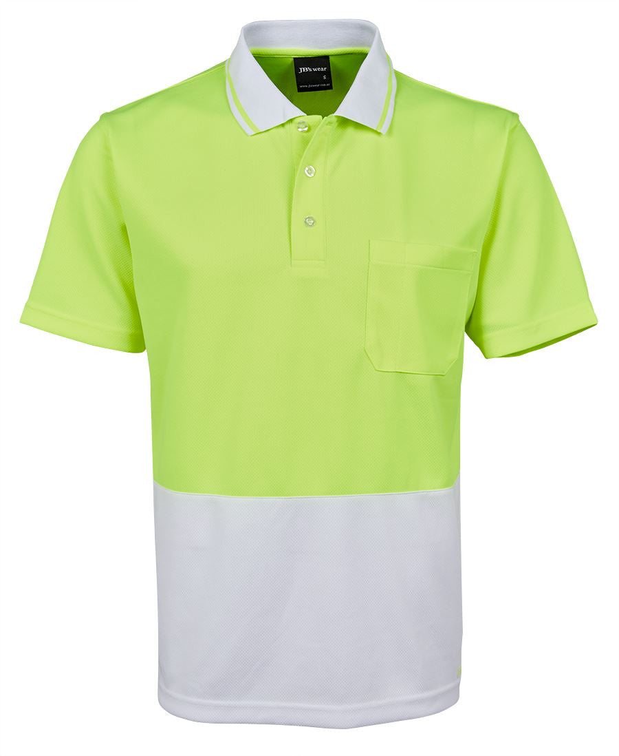 JB's Wear Adults Hi Vis Non Cuff Traditional Polo 2nd Color (6HVNC)