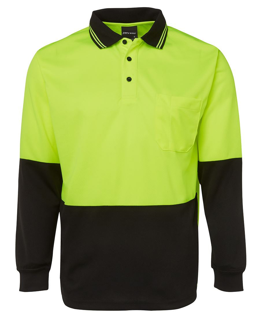 JB&#39;s Wear Hi Vis Long Sleeve Trad Polo - Adults (6HVPL)