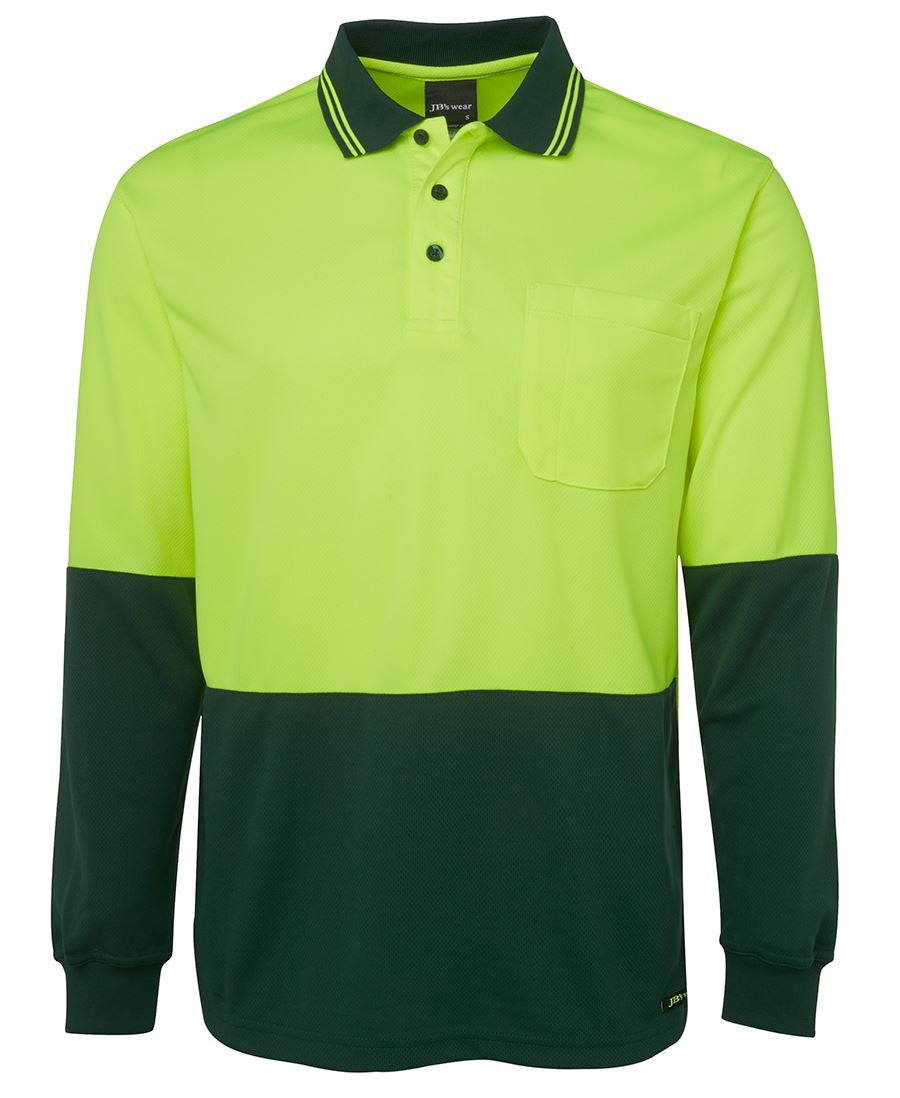 JB&#39;s Wear Hi Vis Long Sleeve Trad Polo - Adults (6HVPL)