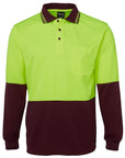 JB's Wear Hi Vis Long Sleeve Trad Polo - Adults (6HVPL)