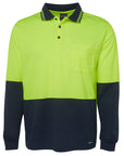 JB's Wear Hi Vis Long Sleeve Trad Polo - Adults (6HVPL)