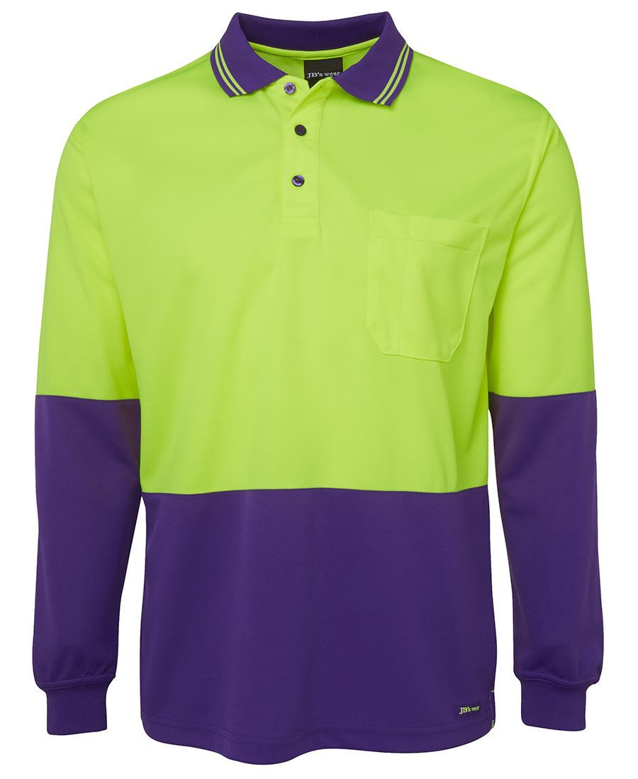 JB&#39;s Wear Hi Vis Long Sleeve Trad Polo - Adults (6HVPL)