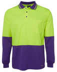 JB's Wear Hi Vis Long Sleeve Trad Polo - Adults (6HVPL)