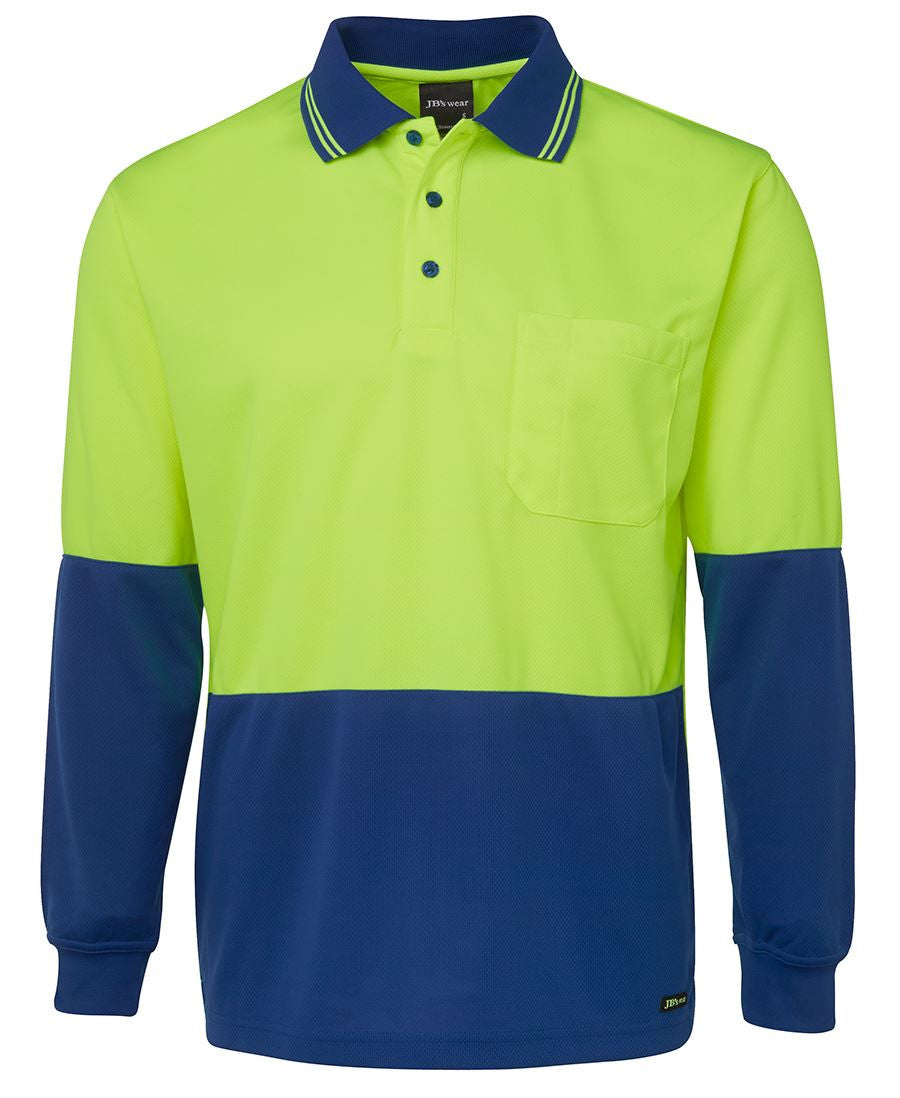 JB&#39;s Wear Hi Vis Long Sleeve Trad Polo - Adults (6HVPL)