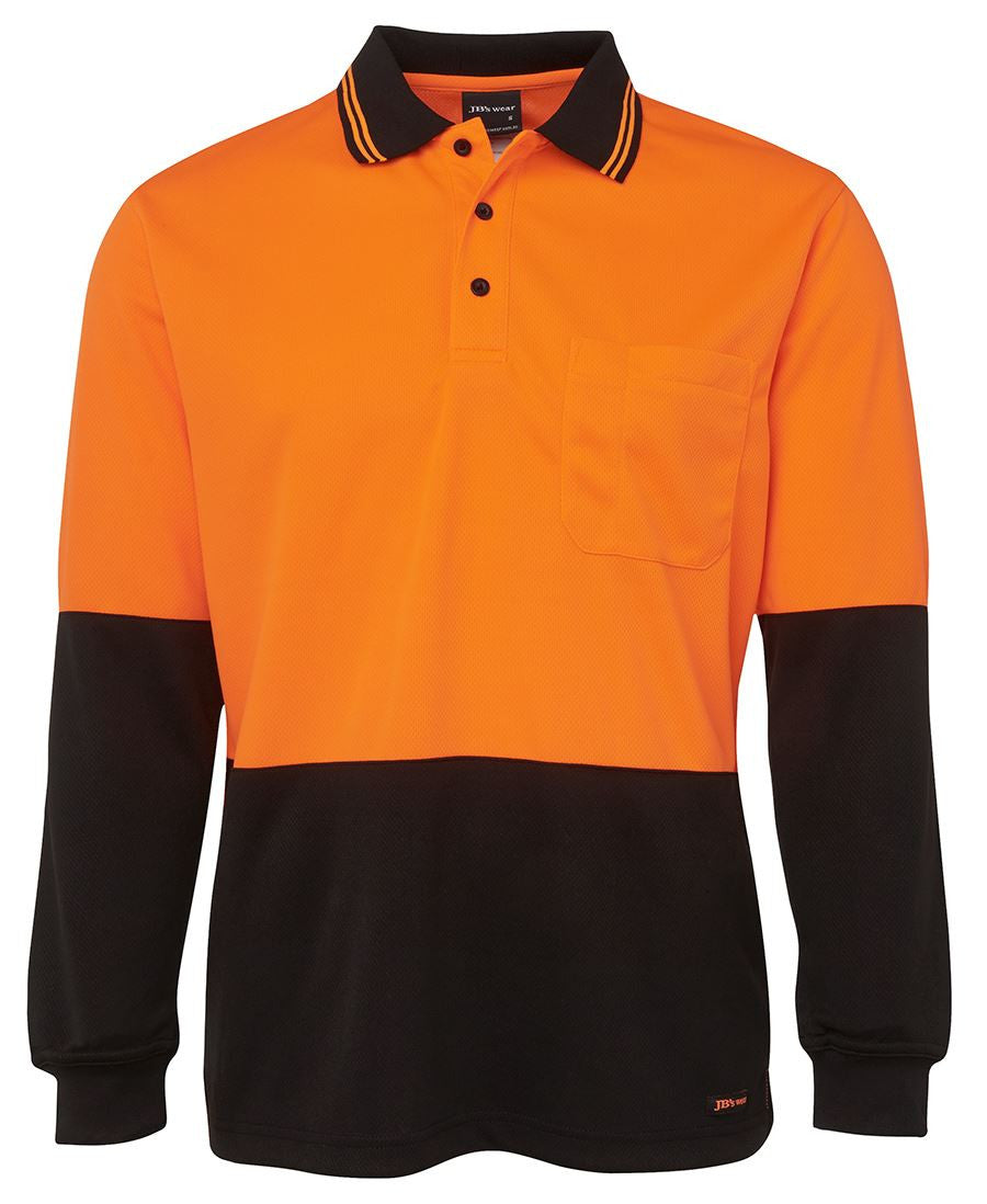 JB&#39;s Wear Hi Vis Long Sleeve Trad Polo - Adults (6HVPL)