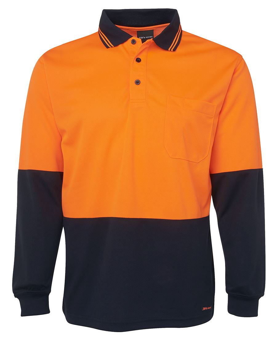 JB&#39;s Wear Hi Vis Long Sleeve Trad Polo - Adults (6HVPL)