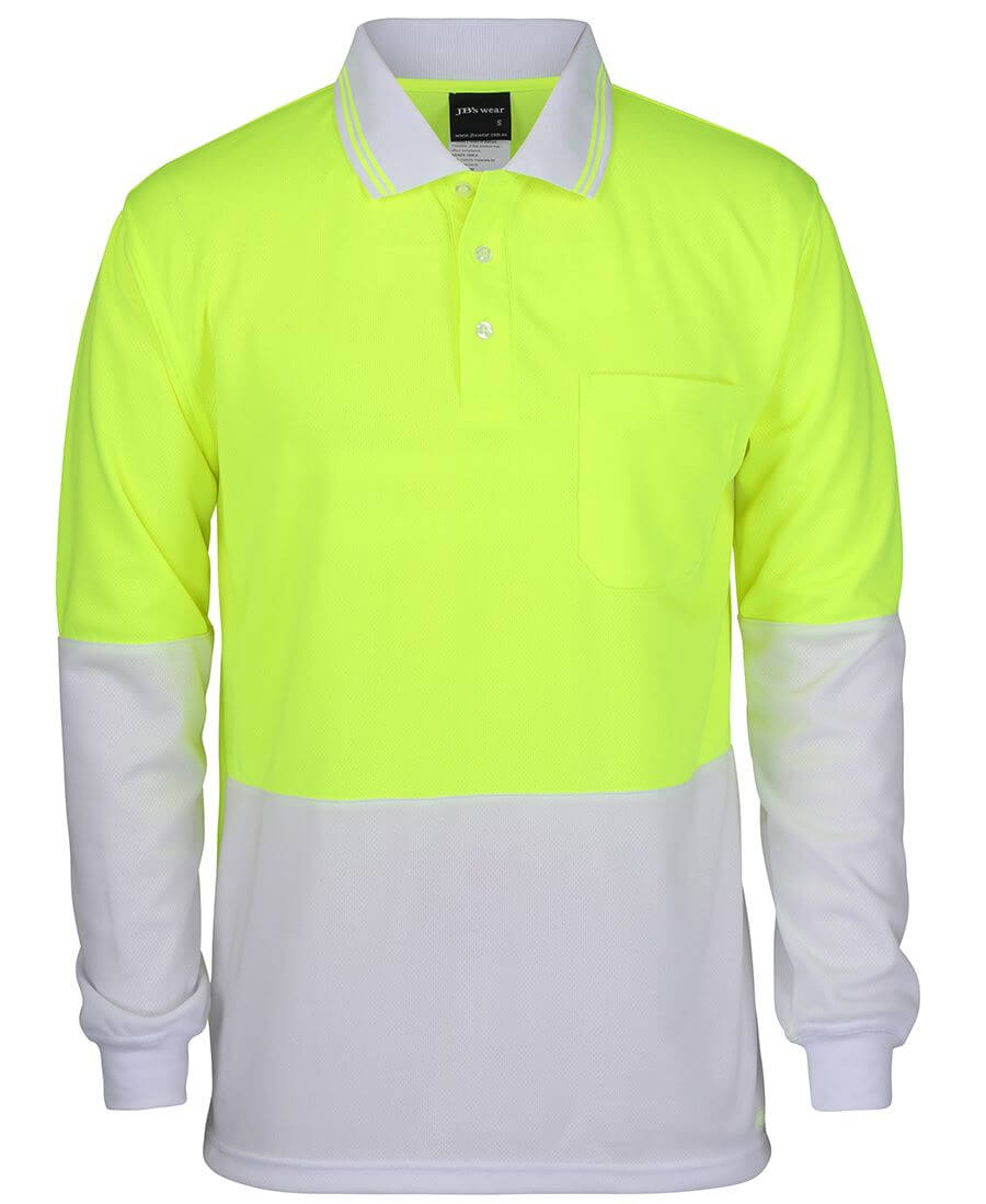 JB&#39;s Wear Hi Vis Long Sleeve Trad Polo - Adults (6HVPL)